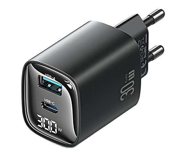 USAMS 30W GaN USB-C/USB-A Fast Charging XC czarna - 1471727 - zdjęcie